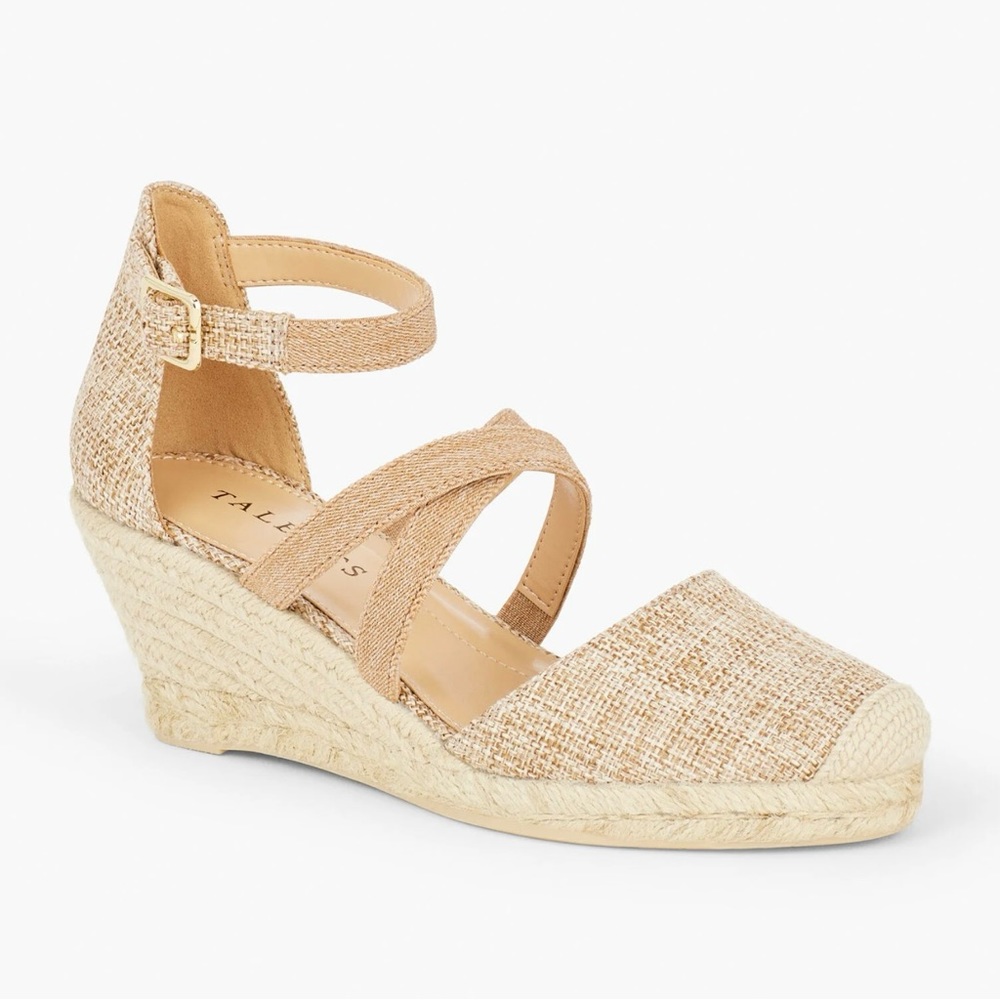 Talbots • Lyndsay Strappy Espadrille Wedge Sandals in Natural • Not Worn • NWT